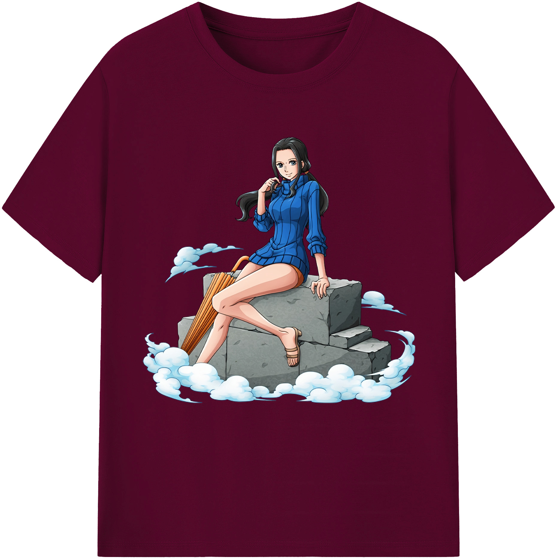 ワンピース ニコ・ロビン ONE PIECE Nico Robin レディースカジュアルプリントTシャツ（綿100％）